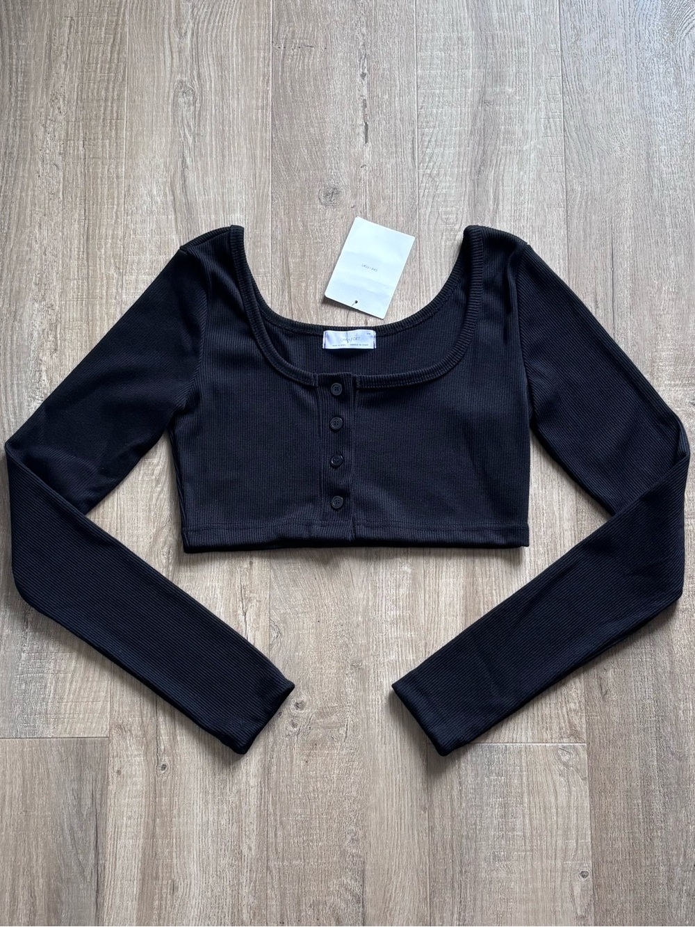 OAK + FORT Black Buttoned Longsleeve Top